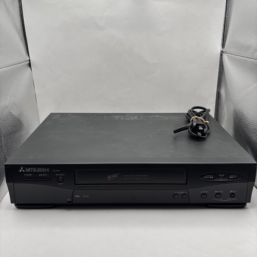 Mitsubishi HS-U446 Hi-Fi VHS VCR Player Recorder Tested And Working No Remote
